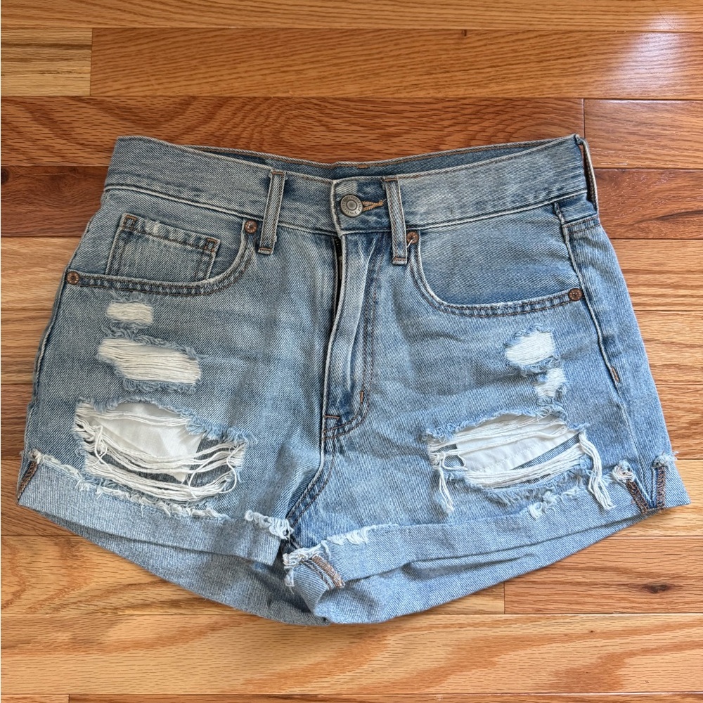 Aeropostale Ripped Blue Jean Shorts Size 4